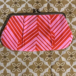 Pink and Red Chevron Clutch